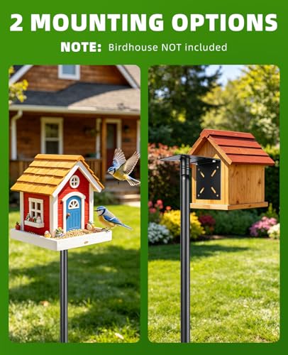 Bird Feeder Pole - 92 Inch Heavy Duty Birdhouse Stand with Squirrel Proof Baffle for Outdoor, Adjustable Bird Feeding Station with Multi Shepherds Hooks Mental Trays for Garden Attracting Wild Birds - color: Black 9-Claw Base