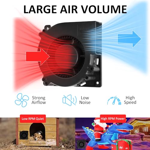 120x32mm 4.72" IP44 Moistureproof Blower Exhaust Fan with Speed Controller | High-Performance 4.72inch IP44 Cooling fan for Inflatable Amplifier Media Cabinets & DIY Cooling Ventilation Exhaust Projects - size: 12032