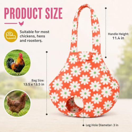DZXZY Chicken Holder Bags Hen Sling Carry Bag Chicken Carrier with Handle Chicken Supplies Chicken Medic Bag Catching Hand Bag (Flower) - color: Flower