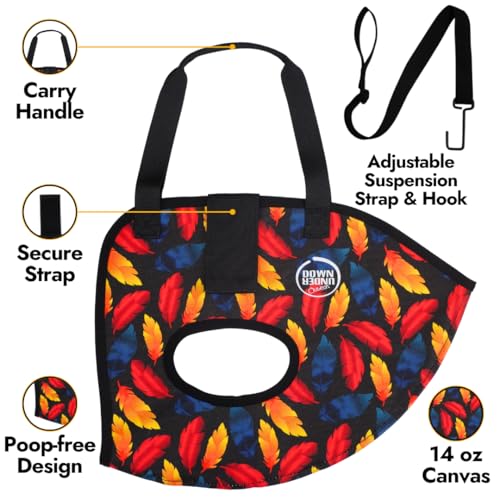 DOWN UNDER OUTDOORS Chicken Carrier Sling Holder Bag with Handle (Large) | Chicken Accessories for Foot Treatment, Medic, Leg Injuries, Bumblefoot, Poultry Farm Carrying, Transport, Three Sizes - size: 11.0"L x 1.0"W x 14.0"H