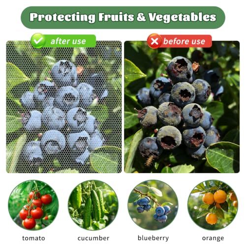 3PCS Garden Bird Netting for Tomato Cage with Zipper & Drawstring | 59"x 18" Round Tomato Trellis Garden Netting Insect Bird Barrier Protection Mesh Cage Cover for Tomato Planter Gardening Pots