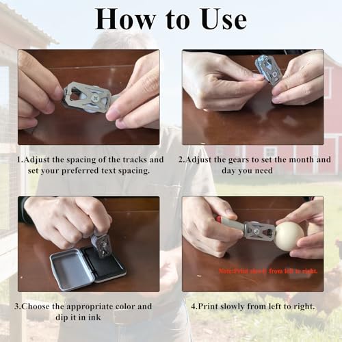 Egg Dater Kit, Egg Date Stamps for Fresh Eggs, 2 Roller Date Stamps and 3 Ink Pad, Date Label Stamper for Egg Mark Farm Office Shipping - size: 2 PACK