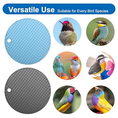 2 PCS Bird Foraging Toys, Soft Bird Slow Feeder Mats, Silicone Bird Foraging Mat, Interactive Foraging Birds Toys for Parakeet, Cockatiel, African Grey, Conure, Budgies