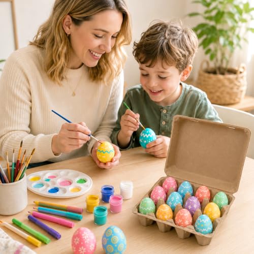 80 Pack Egg Cartons 12 Count, 3x4 Style Dozen Egg Cartons Cheap Bulk for Chicken Eggs, Paper Pulp Egg Holder for Farm Fresh Eggs, Farmers Market, Backyard Chickens