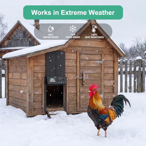 Automatic Chicken Coop Door Solar Powered, USB-C Charging Automatic Chicken Door with Timer & Light Sensor, Aluminum Alloy Chicken Door & 4 Modes