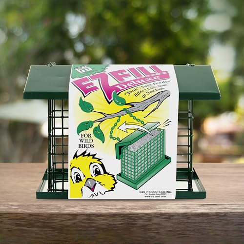C&S EZ Fill Deluxe Suet and Snak Feeder with Roof & Platform, Suet Feeder for Wild Birds, Holds one 56 Ounce Suet Cake - style: Deluxe Feeder 1-Pack