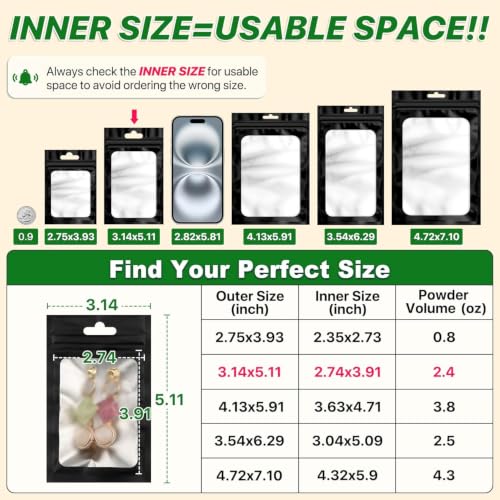 ANZNKU 100 Pcs Colorful Mylar Bags, Resealable Smell Proof Small Foil Pouch | 5Colors, 4.13x5.91", Frosted Clear Window, Plastic Packaging Bag for Small Business Candy Jewelry Treat, Seal Zip Baggies - color: 5 Colors - 2, size: 4.13x5.91 inches