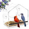 Window Bird Feeder with Strong Suction Cups - Removable Tray | Extra deep 4.35" detachable tray, 2.36" heavy duty suction cup, clear bird feeder for window, fits finches, cardinals - color: Clear, size: 4.35IN