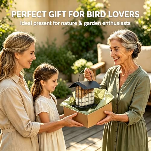 Bird Nesting Material Holder with Weatherproof Roof, Refillable Hummingbird Nesting Material Station for Outdoor Wild Birds, Garden Decoration, Ideal Gifts for Bird and Nature Lovers