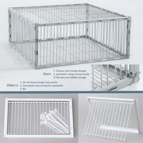 Pigeon Trap with Escape-Proof Design,Pigeon Cage with One-Way Entry,Ideal Pigeons Coop,Chicken and Bird Trap Cage,Portable & Easy Assembly,Unharmful Made of High-Strength Iron with Anti-Rust Paint - size: 23.8"L x 23.8"W x 10.2"H