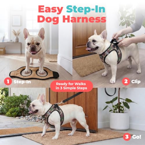Voyager Step-in Air Dog Vest Harness - Army, XXX-Small | 11 - 12" in Chest, Reflective Bands, All Weather Breathable Air Mesh, Cats Compatible, Lightweight, Fast Drying - color: Harness (Army/Black Trim), size: XXXS (Chest: 11 - 12")