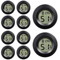 10 Pack Mini Hygrometer Thermometer - Digital Hygrometer Gauge LCD Monitor Temperature Humidity Meter Indoor Room Round Humidity Temperature Gauge for Greenhouse Home Kitchen - color: Black
