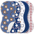 SmoothNovelty 5 Pack Baseball Baby Burp Cloths Soft Absorbent Burping Rags for Newborns 19"x9" Spit up Cloths for Boy Girl Newborn Baby Shower Registry Gifts Set Nursery Decor - style: Baseball