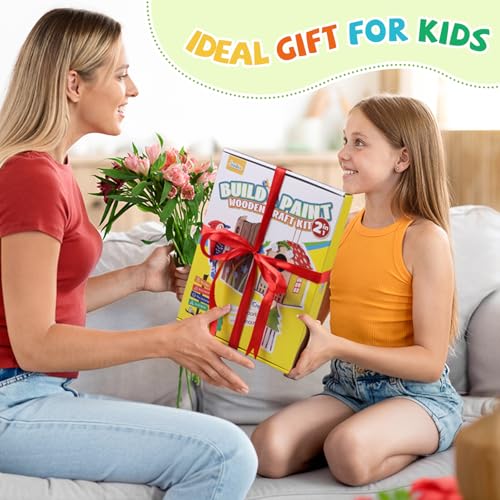 JMMICO Paint Your Own BirdHouses, Wooden Painting Crafts Kits for Kids, Wooden Woodpecker Doorbell & DIY Bird House for Outside, Arts and Crafts for Kids, Easter Gifts for 8-12 Year Old Girls Boys - size: 2PCS