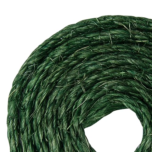 Green Sisal Rope, 1/4 Inch, 32-Feet, for Cat Scratching Post, DIY Hemp Twine, 6mm, 10m - color: Green, size: 1/4 inch by 32 feet