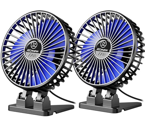 JZCreater USB Desk Fan, Mini Fan Portable, 3 Speeds Desktop Table Cooling Fans, Plug in Power, Rotation Strong Wind, Quiet Personal Small Fan for Home Desktop Office Travel Bedroom, Black (2Pack) - color: Black 2Pack