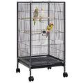 Yaheetech 40 Inch Wrought Iron Bird Cage Open-Top Parrot Cage with Rolling Stand for Parakeets Cockatiels Budgies Parrotlets Lovebirds Canary Small-Sized Birds Parrots - size: 18.0"L x 18.0"W x 40.0"H