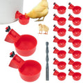 Pack of 16 Automatic Chicken Drinkers with Drill,Chicken Water Dispenser,Water Drinker,Poultry Drinker Set for Chickens, Ducks, Geese, Turkey, Pigeon TXZWJZ