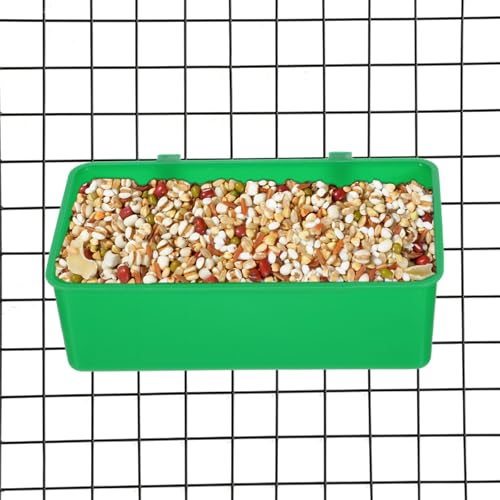 2 Pack Bird Cage Feeder, Hanging Plastic Food Water Bowls, Parakeet Cage Accessories, Bird Cages Feeder Convenient Small Animal Dish Food Container for Coop, Parrot, Finches, Lovebirds (Green)