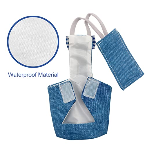 VANFAVORI Bird Diaper Flight Suit with 80-inch Leash, M Size, Denim Blue | Includes Flight Suit, 80-inch Leash, and 1 Cotton Pad. For Birds Parrots Cockatiels, Conures and Similar Parrots (80-105 g)