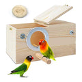 PINVNBY Parakeet Nesting Box Bird House Wood Breeding Box Parrots Mating Box for Lovebirds,Cockatoo,Budgie, Finch,Canary and Medium-Sized Birds(L) - size: Large