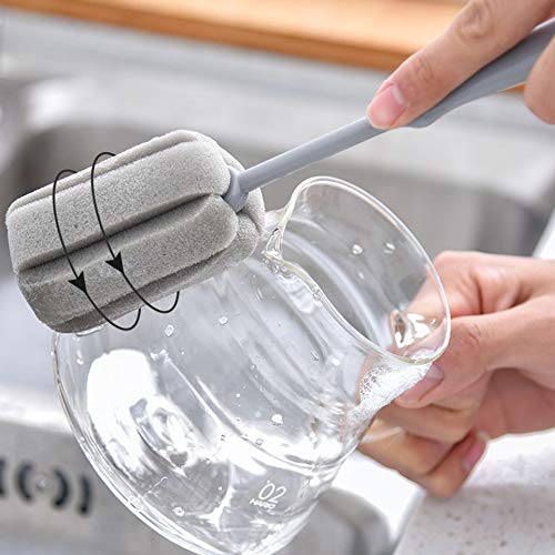 Brush Bottle 2 Pack 1 Long 1 Short Cleaning Brush 2pcs Traceless Hook | Wine Glass Sponge Brush