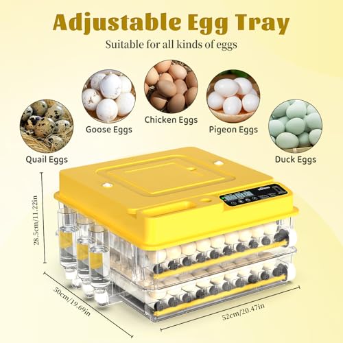 Egg Incubator Incubators for Hatching Eggs 128 Chicken Egg Incubator with Automatic Egg Turning and Humidity Display, Temperature Control Incubation Day Counter - size: 128 eggs