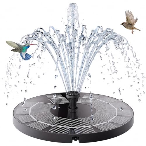 AISITIN 2.5W Solar Fountain, Solar Water Pump with 6 Nozzles & 4 Fix Rods | 2026 New Solar Bird Bath Fountains for Gardens, Small Pools, Ponds, Fish Tanks and Outdoor Water Features