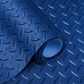 2.5mm Thickened 5Ft x 12Ft Garage Floor Mat Rubber Flooring Roll, Blue | 60sqft Diamond Plate PVC Rubber & Vinyl Flooring Roll, Non-Slip Floor Protector Mat for Garage Warehouse Basement Trailer - size: 5Ft x 12Ft--Blue