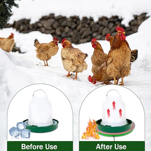 Heated Chicken Waterer Heater Base Poultry Water Heated Base for Plastic/Metal Poultry Pigeon Drinker Waterer Founts Winter Chicken Coop Accessories 45W 110V-250V