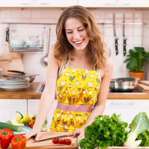 MOMWOW Chicken Egg Apron for Collecting Eggs - 11 Pocket Adult Egg Gathering Apron for Chicken Duck Goose Quail Eggs - color: Yellow