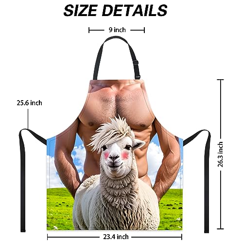 Funny Men Cooking Grilling Aprons Belly BBQ Funny Gag Gifts for Christmas, White Elephant Gift Exchange (Goat, One Size) - color: Goat