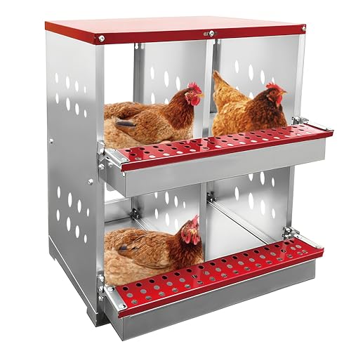 XINYI Chicken Nesting Boxes for Laying Eggs,Metal Coop for 4 Chickens,Roll Away Nesting Boxes,Easy Egg Collection,Brooder Box for Rabbit,Squirrel,Parakeet,Owl,Cockatiel,Robin - size: 4 Compartments