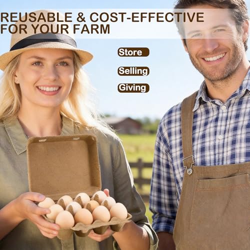 Sturdy Egg Cartons 12 Count, 3x4 Style Reusable Egg Cartons Cheap Bulk | Natural Paper Pulp Cardboard Egg Cartons for Farm, Kitchen, Fridge, Organizing & Transport | Fresh Egg Storage | 25 Pack