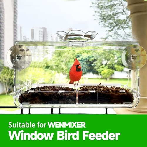 WENMIXER Suction Cups for Window Bird Feeders, 2.48"/63mm Clear PVC Strong Suction Pads with Screw Nut, Removable & Reusable Suction Cups for Wall, Window Hanging (2 Pcs)