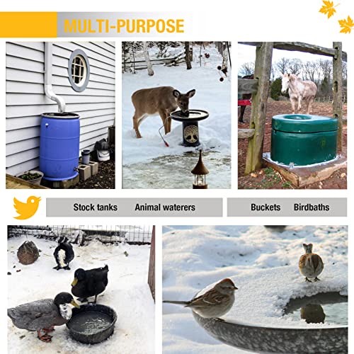 150W Chicken Water Heater,Submersible Bucket Heater Deicer for Poultry | Prevents frozen water in winter,Freeze-Proof Poultry Waterer,for Bird Bath,Chicken Waterer,Cat Waterer, Dog Waterer - size: 150Watt
