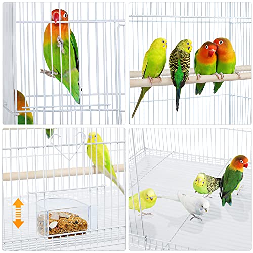 Yaheetech 30-inch 2 Pack Stackable Flight Bird Cages for Parakeets Cockatiels Conures Finches Budgies Lovebirds Canaries Small Birds Parrots Birdcage, White