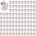 100 Pcs Mini Resin Ducks Tiny Ducks Miniature Duckies Bulk Figures for Garden Micro Landscape Home Prank Game Micro Landscape Aquarium Dollhouse Ornament DIY Handmade School (White) - color: White