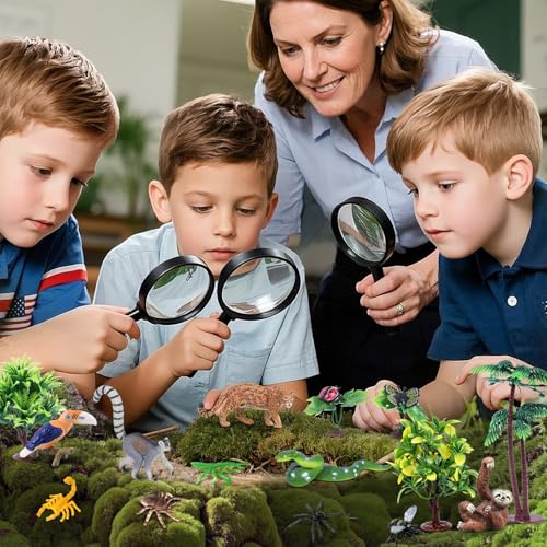 26Pcs Rainforest Animals Figures, Realistic Jungle Toys Set for Kid | Rainforest Diorama Supplies for school project, birthday gifts, cake toppers, sensory play, party favors, Non-Toxic - style: Rainforest