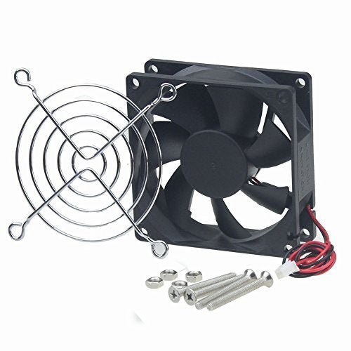 GDSTIME 80mm x 80mm x 25mm 24V Brushless DC Cooling Fan 2Pin PC Case Fans | for UPS, Amplifiers, RV Fridge, Incubator, Inverter, Solar Battery Box, LED Stage Lights, CNC Control Box - 80x80x25mm, 8025 - size: 80x25mm