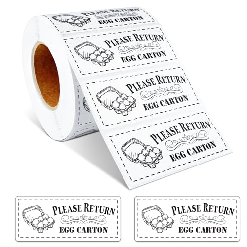 800Pcs Please Return Egg cartons Stickers,1.2”×2.75”Rectangular Farm Fresh Eggs Carton Labels roll self Adhesive Chicken Container Packaging Stickers - style: Return Egg Carton Stickers