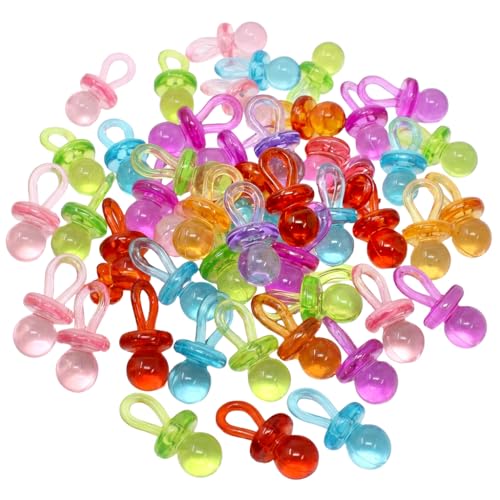 Bonka Bird Toys 1694 pk48 Colorful Acrylic Pacifier Parrot Budgie Lovebirds Cockatiel Foot Beak - size: Pack of 48