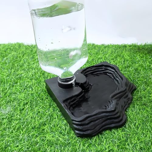 Lizard Bearded Dragon Water Bowl Dish Automatic Dispenser,17oz,Black | 17oz Terrarium Tank Reptile Food Bowl,Water Feeder Automatic Dispenser Feeding,Geckos Lizards Turtle Bearded Dragons - color: Black