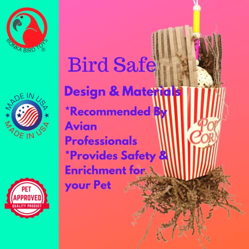 Bonka Bird Toys 2319 Sola Popcorn Medium Large Bird Toy Popcorn Paper Cardboard Rope Sola Atta Forage Chew Amazons Conure African Greys and Other Similar Birds