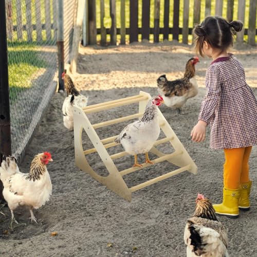 Chicken Roosting Bar Solid Wood Roosting Ladder Poultry Perch Stand Jungle Gym for Backyards Chicken Coops Farms Chicken Toy for Chicks Hens Roosters Large Birds Parrots Macaws S - size: Small