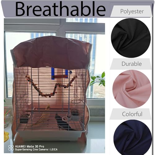 QBLEEV Birdcage Cover, Parrot Cage Night Cover Shade, Universal Cage Covers | Pet blackout windproof light-proof sleep reduces distractions night tear-resistant cloth without cage-14.1x18.5x35.4" (LxWxH) - color: Blue, size: 14.1"L X 18.5"W X 35.4"H