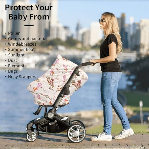 Western Baby Car Seat Covers Western Baby Stuff Multi-use Carseat Canopy for Boys and Girls Stretchy Infant Carseat Cover Shower Gifts - color: western