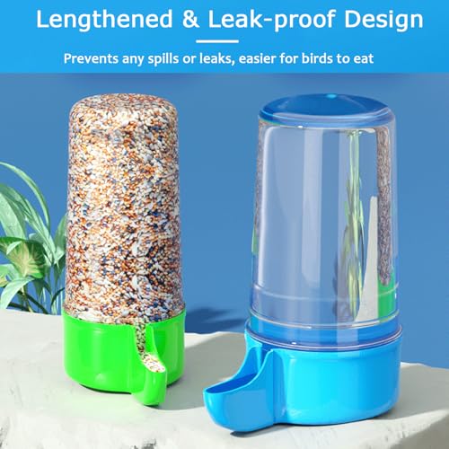 3 Pack Bird Cage Water Dispenser, Hanging Bird Water Feeder for Cage | Parakeet Water Dispenser for Cage, No Spill Automatic Feeder, Parakeet Cage Water Container for Small Birds Parrot Macaw - color: Mix-140ML