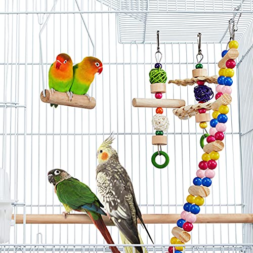 Yaheetech 39-inch Roof Top Medium Parakeet Bird Cages for Cockatiels Conures Finches Budgies Canaries Lovebirds Parakeets Green Cheek Small Birds Parrots, Travel Flight Birdcage w/Toys, White - color: White