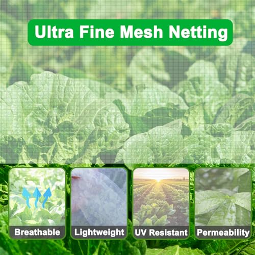 2PCS Large Fruit Tree Netting with Drawstring and Zipper, 6 x 6.6FT Blueberry Bush Netting Cover, Garden Bird Netting Plant Cover for Protect Plant Fruit Flower from Birds, Bugs, Cicadas, Insects - color: 2pcs-6.6x6ft